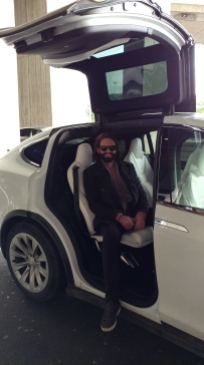 Riding in a Tesla in Paris